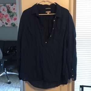 Blue half button up
